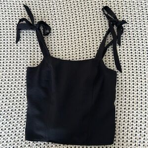 Black Tank Top with Bow Straps